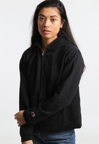 90S CHAMPION EMBROIDERED LOGO ZIPPED HOODIE