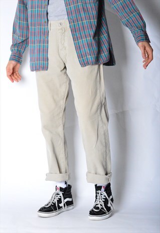 VINTAGE 90S BEIGE CORDUROY PANTS