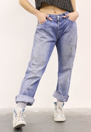 LEVI'S VINTAGE BLUE PAINT 501 MOM JEANS