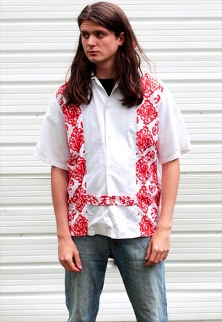 1970'S VINTAGE HAWAIIAN FESTIVAL PRINT SHIRT