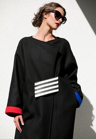 BLACK CASHMERE OVERSIZED COAT,MAXI COAT,FALL WINTER CLOTHING