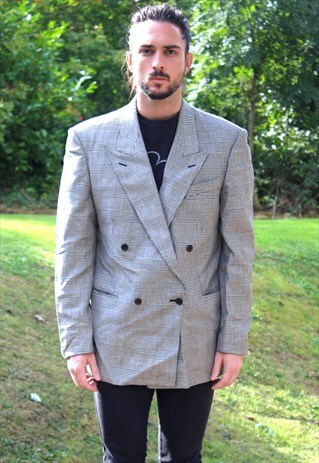 VINTAGE 80S BRITISH BLAZER JACKET - SMART - LARGE - PARTY