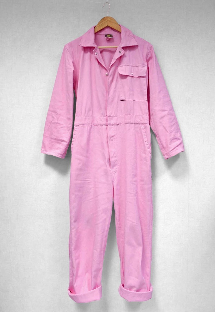 Asos pink denim cheap boiler suit