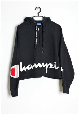 Y2K Champion Graphic Logo Relaxed Fit Cropped Hoodie