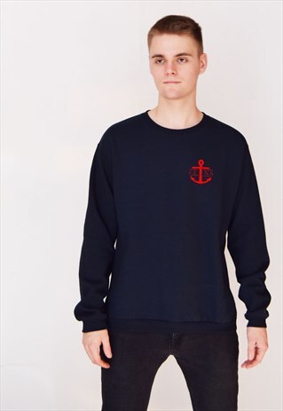 NAVY V.L.N.S ANCHOR (RED) SWEATSHIRT