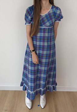 Vintage 70's Checked Maxi Dress