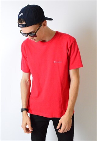 VINTAGE 90S RED CHAMPION T-SHIRT