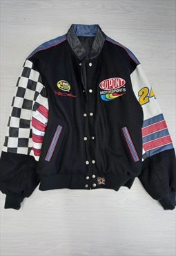 90s Chase Authentics Dupont Motorsports Bomber Jacket Black