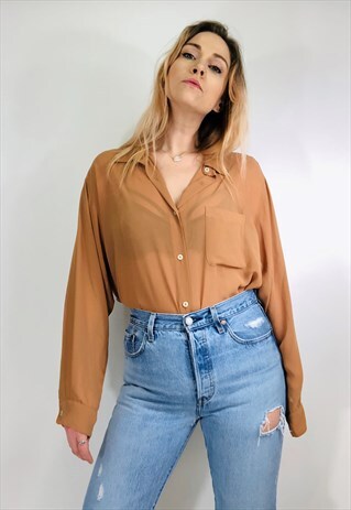 SHEER CAMEL BROWN BLOUSE