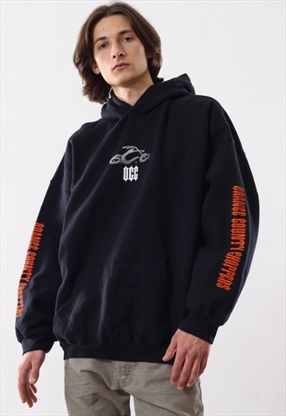 VINTAGE MENS ORANGE COUNTRY CHOPPER PULLOVER HOODIE