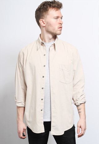 VINTAGE CORDUROY CORD SHIRT BEIGE