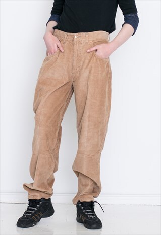 CORDUROY BROWN VINTAGE HIGH WAIST VINTAGE TROUSERS