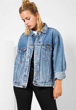 VINTAGE 80S WRANGLER DENIM JACKET / S1544