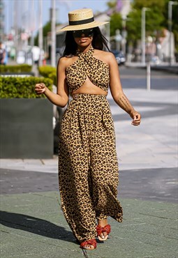 Leopard Print Pants Set
