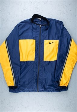 90s Nike Blue Yellow Colourblock Shell Jacket - B2409