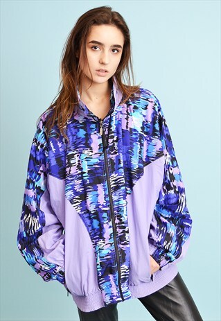 VINTAGE 90'S RETRO OVERSIZED ATHLEISURE BOMBER JACKET