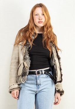 Vintage 90's Women Penny Lane Jacket in Beige