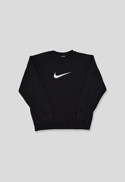 Vintage 00s Nike Embroidered Logo Sweatshirt in Black