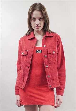 VINTAGE 90'S FRED PERRY RED CORDUROY JACKET