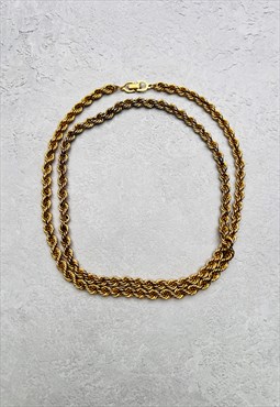 Christian Dior Necklace Gold Chain Authentic Vintage Rope