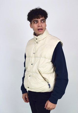 VINTAGE 90'S NAPAPIJI CREAM PUFFER GILET