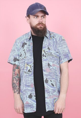 VINTAGE CRAZY PRINT SHIRT /R12251