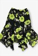 VINTAGE FLORAL PATTERNED SKIRT BLACK/GREEN MEDIUM BV17874