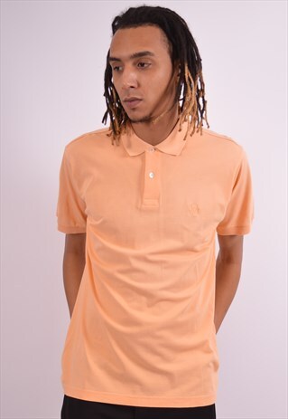 SERGIO TACCHINI MENS VINTAGE POLO SHIRT MEDIUM ORANGE 90S