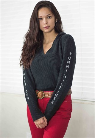 VINTAGE TOMMY HILFIGER BIG LOGO JUMPER 90S XL 19.2