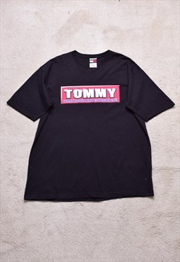 Vintage 90s OG Tommy Hilfiger Black Spell Out T Shirt