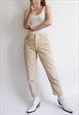 VINTAGE BEIGE CORDUROY CROPPED HOLIDAY JEANS