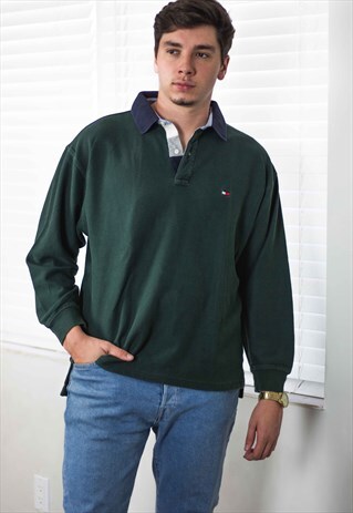 VINTAGE TOMMY HILFIGER SHIRT LOGO 90S L 14.1