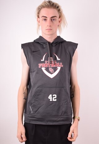 NIKE MENS VINTAGE SLEEVELESS HOODIE MEDIUM GREY 90S
