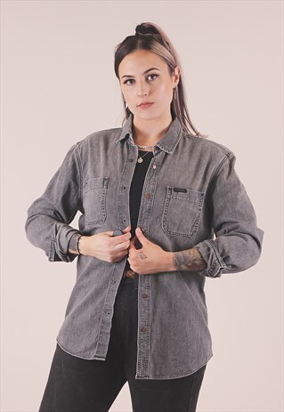 VINTAGE 90'S CALVIN KLEIN GREY DENIM SHIRT /A2039