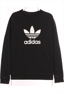 Adidas - Black Spellout Vintage Crewneck Sweatshirt - Medium