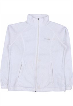 Columbia 90's Spellout Zip Up Fleece Medium White