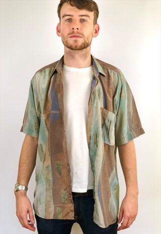 CHRISTIAN DIOR FUNKY ABSTRACT SILK SHIRT