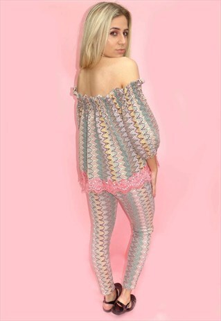 KNITTED FRILL MULTI AZTEC CO-ORDINATES