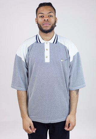 VINTAGE NIKE NAVY/BEIGE POLO SHIRT