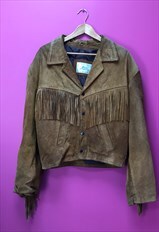 Charlie Leather Fringe Jacket Tan Brown