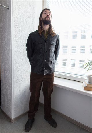 VINTAGE 70'S BLACK SOFT LEATHER JACKET