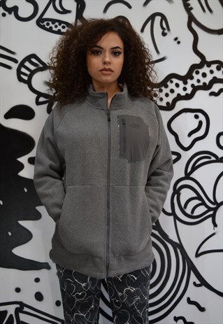 GREY FLEECELINED NORTHFACE ZIP UP FLEECE