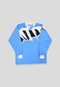 Vintage 90s Umbro Long-Sleeve Football Shirt Jersey in Blue