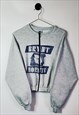 Reworked Vintage 90s Hornets Varsity Zip Up Sweatshirt Grey