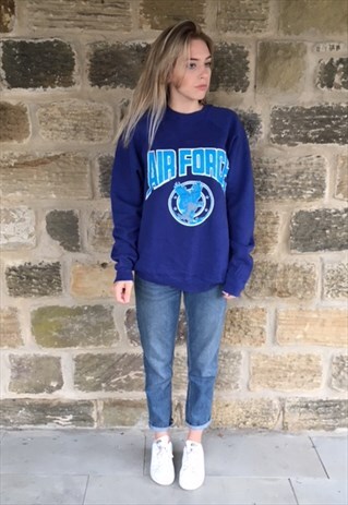 VINTAGE AMERICAN AIR FORCE SWEATSHIRT JUMPER OVERSIZED LARGE