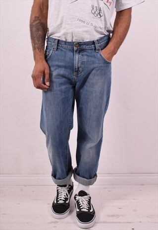 CARHARTT MENS VINTAGE JEANS W36 L31 BLUE 90S