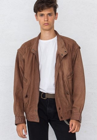 VINTAGE BROWN ALDO COLITTI LEATHER JACKET