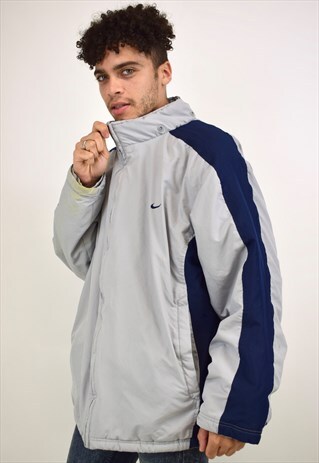 VINTAGE 90S NIKE GREY AND NAVY JACKET