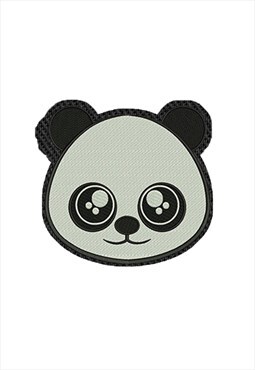 Embroidered Big Eyes Panda Face iron on patch / sew on patch