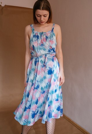 VINTAGE MIDI MULTICOLOR DRESS
